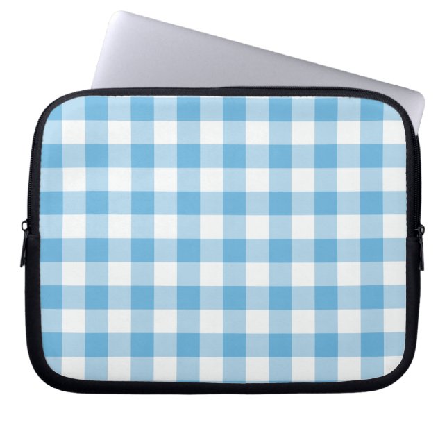 Housse Pour Ordinateur Portable En vichy bleu (Devant)
