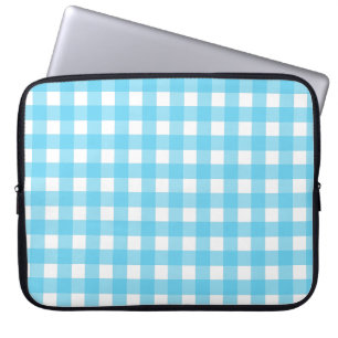 Housse Pour Ordinateur Portable En vichy bleu cérusé clair
