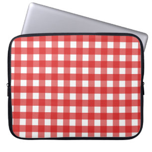 Housse Pour Ordinateur Portable En vichy rouge et blanc