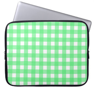Housse Pour Ordinateur Portable En vichy verte