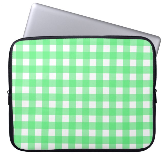 Housse Pour Ordinateur Portable En vichy verte (Devant)