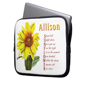 Housse Pour Ordinateur Portable Encouragement positif tournesol