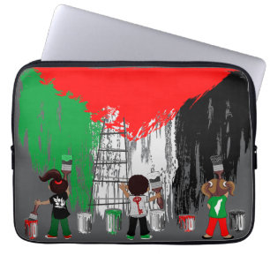 Housse Pour Ordinateur Portable Enfants de Gaza peignant le drapeau de la Palestin