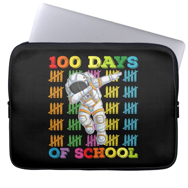 Housse Pour Ordinateur Portable Enseignant astronaute 100 jours d'école (Devant)