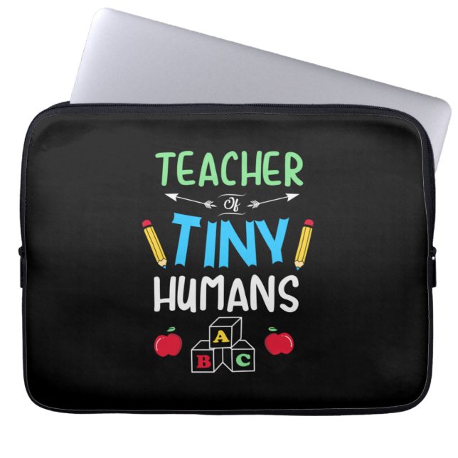 Housse Pour Ordinateur Portable Enseignant Cadeau enseignant minuscules humains (Devant)