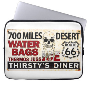 Housse Pour Ordinateur Portable Enseigne vintage Route 66-700 Miles Desert