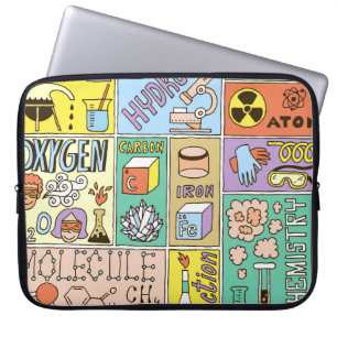 Housse Pour Ordinateur Portable Ensemble d'illustrations Vintages de la chimie