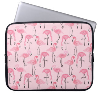 Housse Pour Ordinateur Portable Ensemble flamingo rose, motif d'été tropical vin