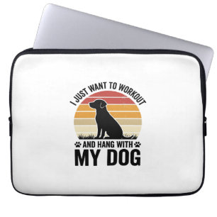 Housse Pour Ordinateur Portable Entraînement et détente avec mon chien Vintage ama