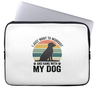 Housse Pour Ordinateur Portable Entraînement et détente avec mon chien Vintage ama