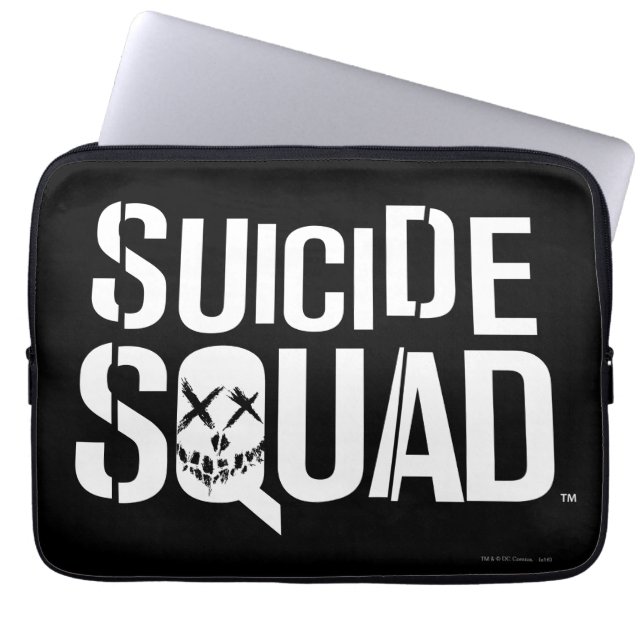 Housse Pour Ordinateur Portable Équipe de suicide | Logo blanc (Devant)