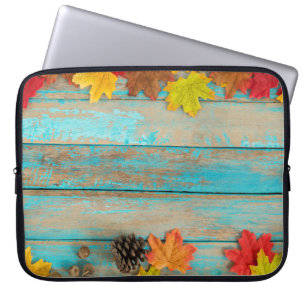 Housse Pour Ordinateur Portable Érable d'automne : cadre naturel Pinecone.