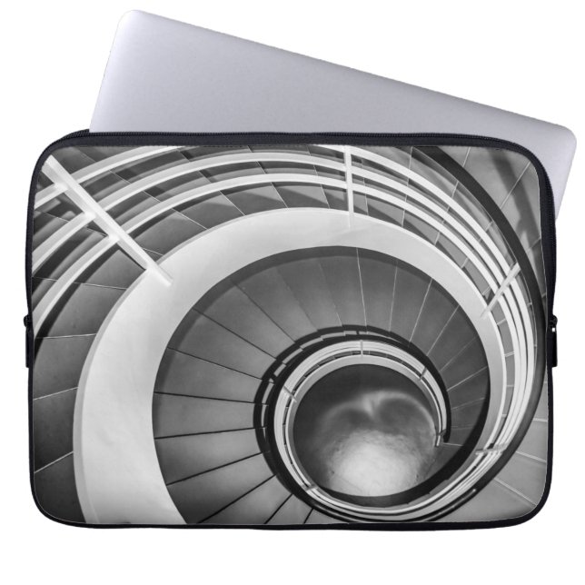 Housse Pour Ordinateur Portable Escalier circulaire BW (Devant)