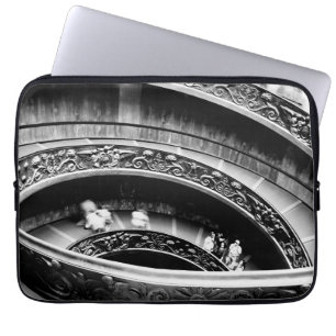 Housse Pour Ordinateur Portable Escalier en spirale noir et blanc