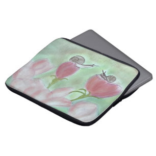 Housse Pour Ordinateur Portable Escargots courtisés sur champignons