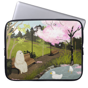 Housse Pour Ordinateur Portable Étang aux canards - Printemps