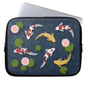Housse Pour Ordinateur Portable Étang de poisson japonais Koi 2