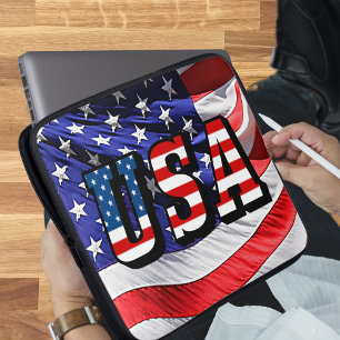 Housse Pour Ordinateur Portable États-Unis - Drapeau américain Neoprène