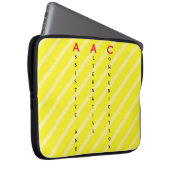 Housse Pour Ordinateur Portable étiquette AAC jaune (Devant droit)