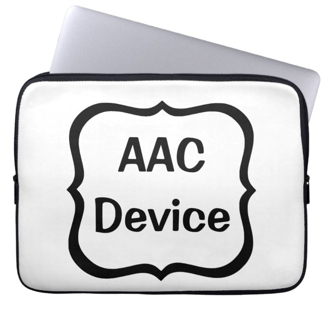 Housse Pour Ordinateur Portable étiquette AAC noire (Devant)