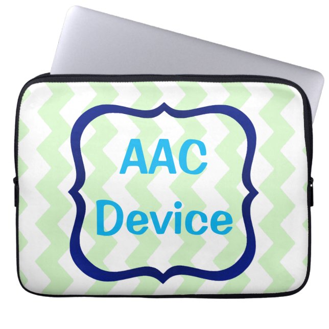 Housse Pour Ordinateur Portable étiquette AAC verte (Devant)