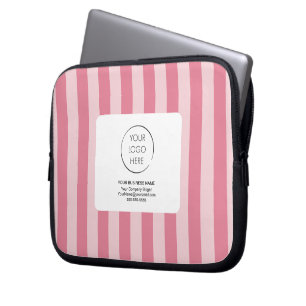 Housse Pour Ordinateur Portable Étiquette de marque à rayure rose pour logo promot