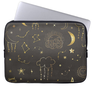 Housse Pour Ordinateur Portable Étoiles Célestes, Lune et Constellations