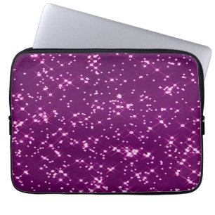 Housse Pour Ordinateur Portable Étoiles de parties scintillant violette