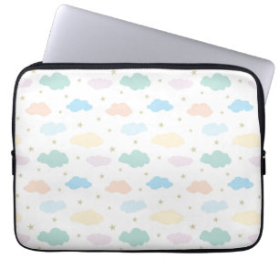 Housse Pour Ordinateur Portable Étoiles et nuages Pastel