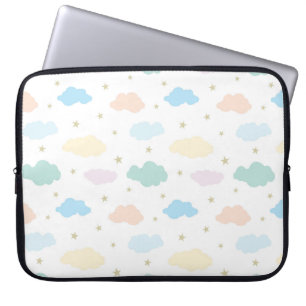 Housse Pour Ordinateur Portable Étoiles et nuages Pastel
