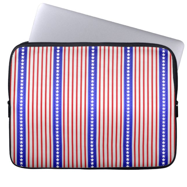 Housse Pour Ordinateur Portable Étoiles et Rayures (Devant)