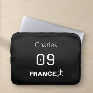 Housse Pour Ordinateur Portable Étui personnalisé pour le football français Noir B