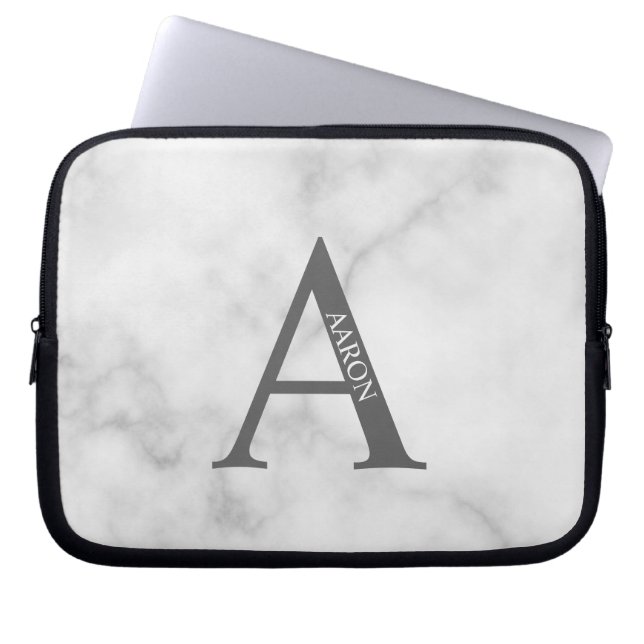 Housse Pour Ordinateur Portable Étui pour ordinateur portable avec monogramme et n (Devant)