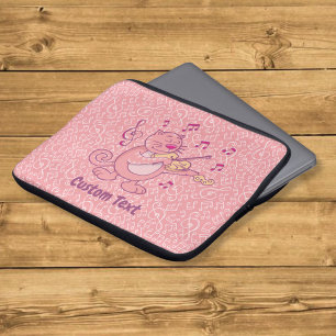 Housse Pour Ordinateur Portable Étui pour ordinateur portable Chat Rose avec Violo