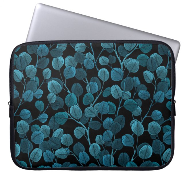 Housse Pour Ordinateur Portable Eucalyptus en bleu (Devant)