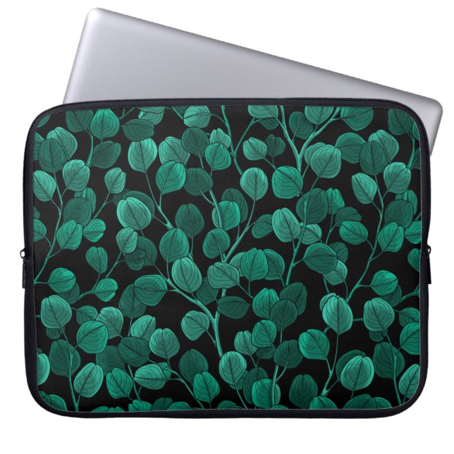 Housse Pour Ordinateur Portable Eucalyptus noir (Devant)