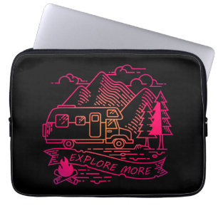 Housse Pour Ordinateur Portable Explorez Plus Camper Rose Van Mountain Nature Love