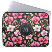 Housse Pour Ordinateur Portable Exquisite Colorful Botanical Pink Orchid & Roses (Devant)