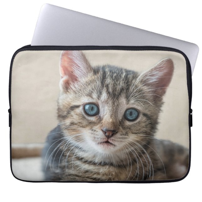 Housse Pour Ordinateur Portable Face de chat mignonne (Devant)