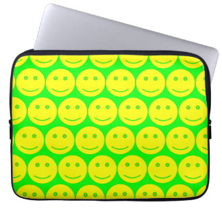 Housse Pour Ordinateur Portable Faces Jaunes Et Vert Néon