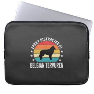 Housse Pour Ordinateur Portable Facilement distrait par chien Tervuren belge