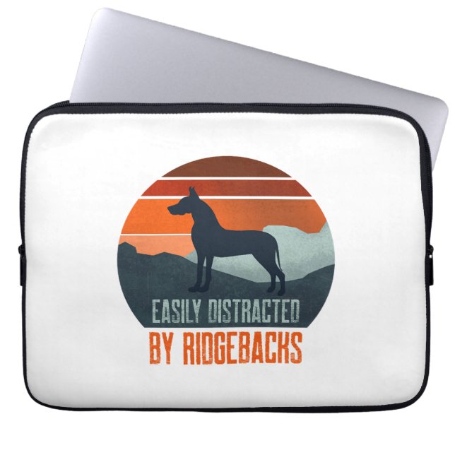Housse Pour Ordinateur Portable Facilement Distrait Par La Promenade De Rhodesian  (Devant)