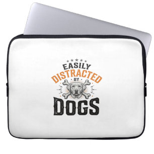 Housse Pour Ordinateur Portable Facilement Distrait Par Les Chiens Design Vintage