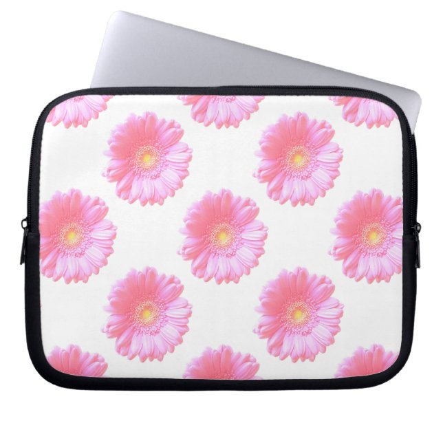 Housse Pour Ordinateur Portable Faisée de gerbera rose pâle (Devant)