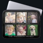 Housse Pour Ordinateur Portable Famille | collage de 6 photos<br><div class="desc">Caractéristiques de conception ce d'ordinateur portable de douille un collage de cadre de 6 photos pour des images des enfants et des membres de la famille sur un arrière - plan noir. Personnalisez cette caisse avec les photos et les noms de vos membres de la famille.</div>