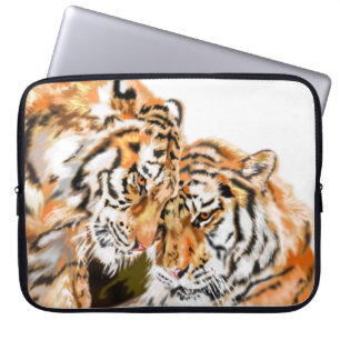 Housse Pour Ordinateur Portable Famille Tigers Couple Lapin