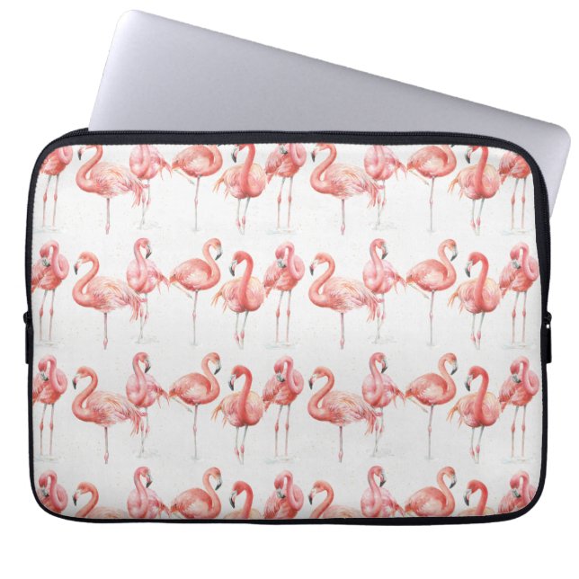 Housse Pour Ordinateur Portable Famille tropicale de | des Flamants roses (Devant)