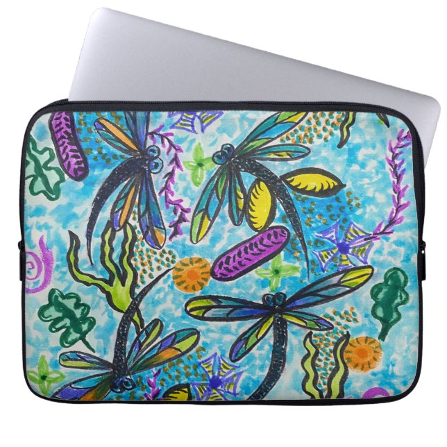Housse Pour Ordinateur Portable Fantaisie Libellule  (Devant)