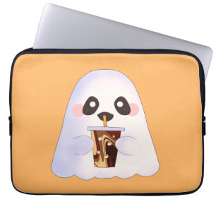 Housse Pour Ordinateur Portable Fantôme éffrayant Avec Café Glacé
