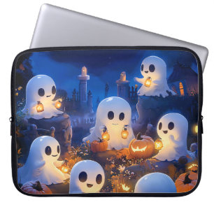 Housse Pour Ordinateur Portable Fantômes d'Halloween Lanternes de citrouille Nuit 